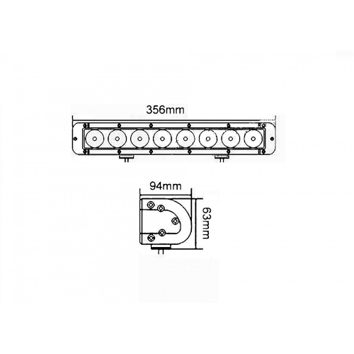 Arbeitsscheinwerfer LED "Panel" Länge 356 mm