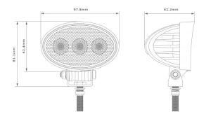 Arbeitsscheinwerfer oval LED 98 x 63 mm 9-32V