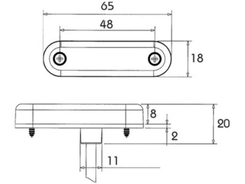 Begr.-Leuchte 65 x 18 mm LED PRO-SLIM 24V