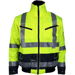 Warnschutz Pilotjacke mit Fell neongelb S-5XL