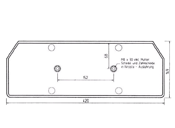 Rückleuchte 420 mm x 149 mm Europoint links mit KZL
