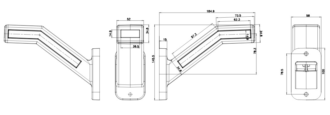 Umrissleuchte LED links m. dynamischen Blinker