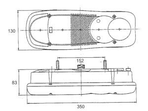 Rückleuchte 350 mm x 130 mm Renault DAF links/rechts