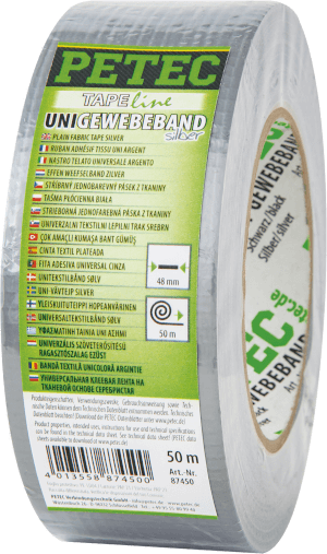 Klebe-Gewebeband 50 m universal silber