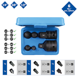 Kraft-Adaptersatz 6-teilig im Koffer