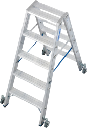 Leiter Stufen-Doppel-Stehleiter 2 x 5, fahrbar
