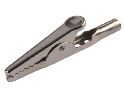 Krokodilklemme vernickelt Länge 49 mm