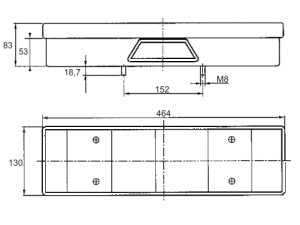Rückleuchte 464 mm x 130 mm MAN TGA links mit KZL