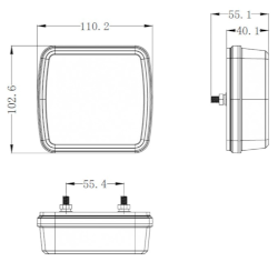Rückleuchte LED 110 x 103 mm links 3 Kammer