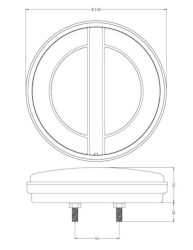 Rückleuchte RUND LED Ø 140 mm links