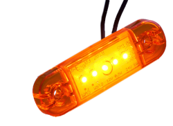 Seitenmarkierungsleuchte mit 5 LED's gelb 88x27 mm