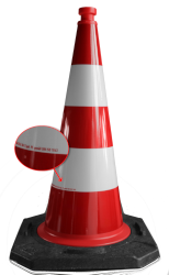 Verkehrsleitkegel EU 750 mm weiß/rot