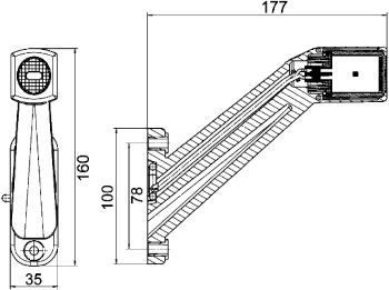 Rückleuchte 370 mm x 130 mm KRONE re.+Umrißl.
