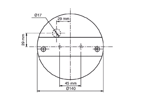 Rückleuchte rund Ø 140 mm 3-Kammer