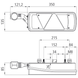 Rückleuchte 350x135 mm Ecopoint II links