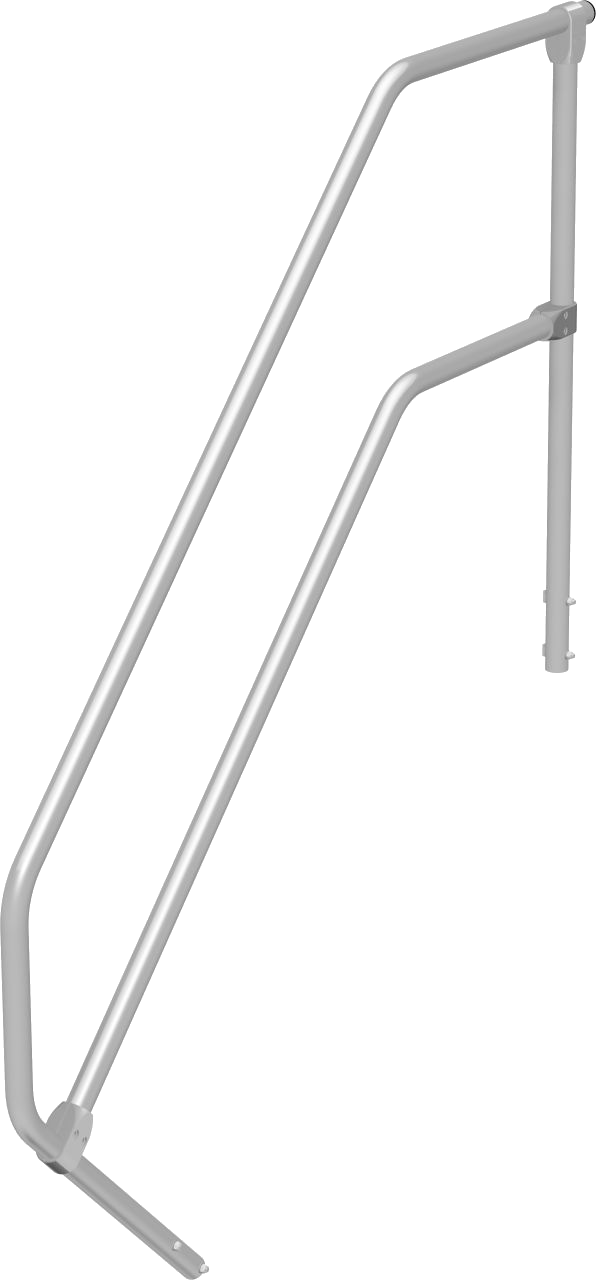 Geländer mit Handlauf für Podest-Treppe 5 stufig
