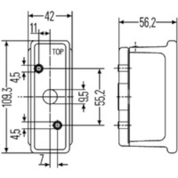 Umrissleuchte 95 x 40 mm Rear-Logic rechts