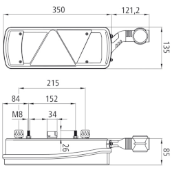 Rückleuchte 350x135 mm Ecopoint II rechts