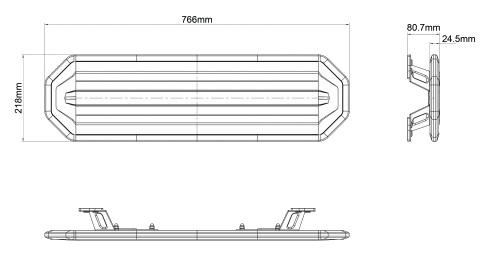 Warnblitzbalken LED 776 mm breit 12/24 V