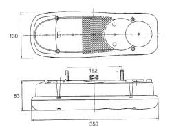 Rückleuchte 350 mm x 130 mm Renault DAF links mit KZL