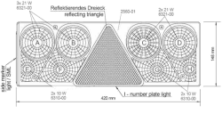 Rückleuchte 420 mm x 148 mm EUROPOINT II rechts