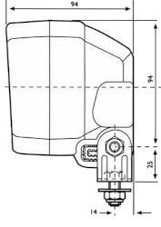 Rückfahrscheinwerfer 100 mm x 100 mm 12/24V H3