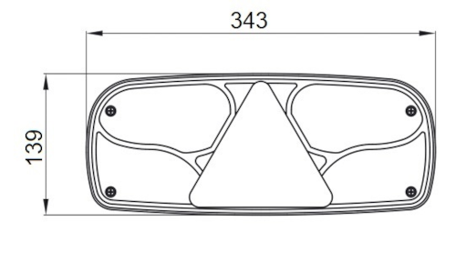 Lichtscheibe 343 mm x 139 mm ECOPOINT I links/rechts