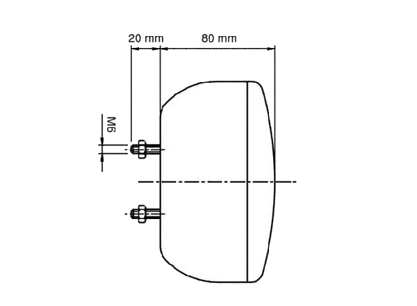 Rückleuchte rund Ø 140 mm 3-Kammer