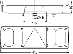 Rückleuchte 440 mm x 148 mm Krone rechts