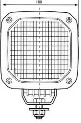 Rückfahrscheinwerfer 100 mm x 100 mm 12/24V H3