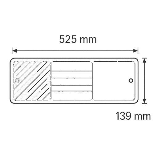 Lichtscheibe 525 mm x 139 mm MB Actros links