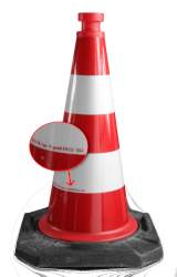 Verkehrsleitkegel EU 500 mm weiß/rot