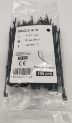 Kabelbinder 100 Stk schwarz versch. Größen