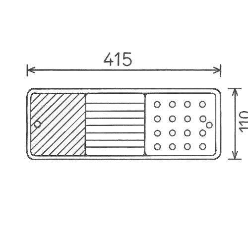 Lichtscheibe 425 mm x 110 mm MB rechts