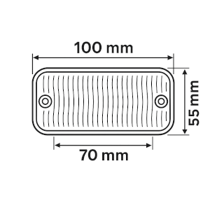 Lichtscheibe 100 mm x 55 mm rot