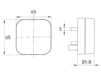 Seitenm.-Leuchte 65 mm x 65 mm MAN 12 V / 24 V