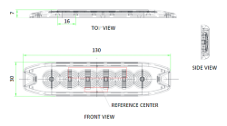 Warnblitzleuchte gelb 6 LED´s 12 V / 24 V flach