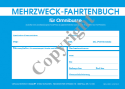 Fahrtenbuch Omnibus DIN A5 quer blau