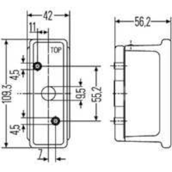 Umrissleuchte 95 x 40 mm Rear-Logic links