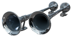 Druckluftfanfare 12/24 V "Doppel" Edelstahl