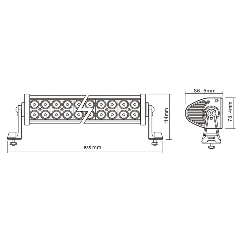 Arbeitsscheinwerfer LED "Light Bar" Länge 885 mm