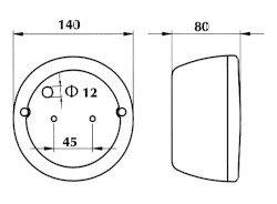 Lichtscheibe rund Ø 140 mm 3 Kammer