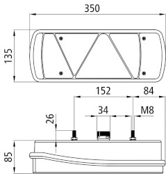 Rückleuchte 350 x 135 mm Ecopoint II rechts