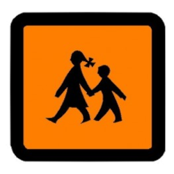 Schulbusschild 250 x 250 mm MAGNET