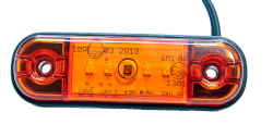 Seitenmarkierungsleuchte mit 5 LED's gelb 88x27 mm