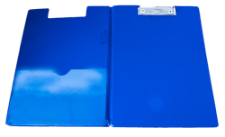 Schreibmappe A4 mit Klemme blau mit Deckel