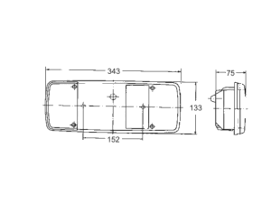 Rückleuchte 343 mm x 133 mm 5 Kammer rechts