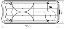 Rückleuchte 400 mm x 160 mm MAN TGA rechts