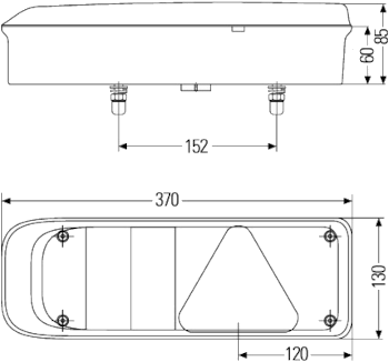Rückleuchte 370 mm x 130 mm KRONE re.+Umrißl.