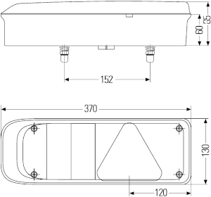 Rückleuchte 370 mm x 130 mm KRONE rechts